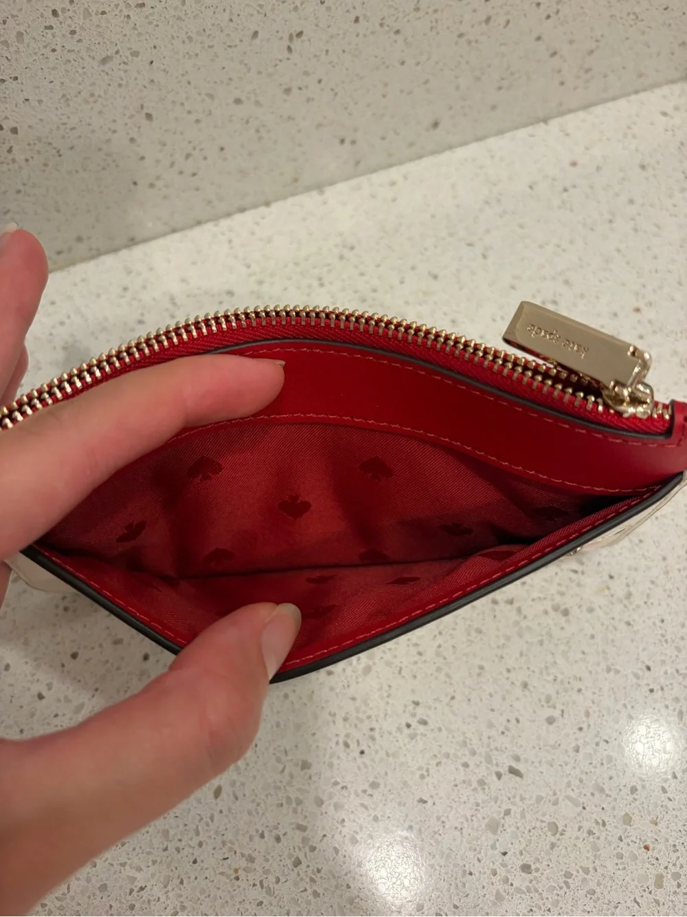 Kate Spade Women’s Wallet Sweet Heart Wallet Cardholder Pink Red Hearts EUC